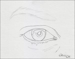 Рисуем реалистичный глаз девушки - шаг 1